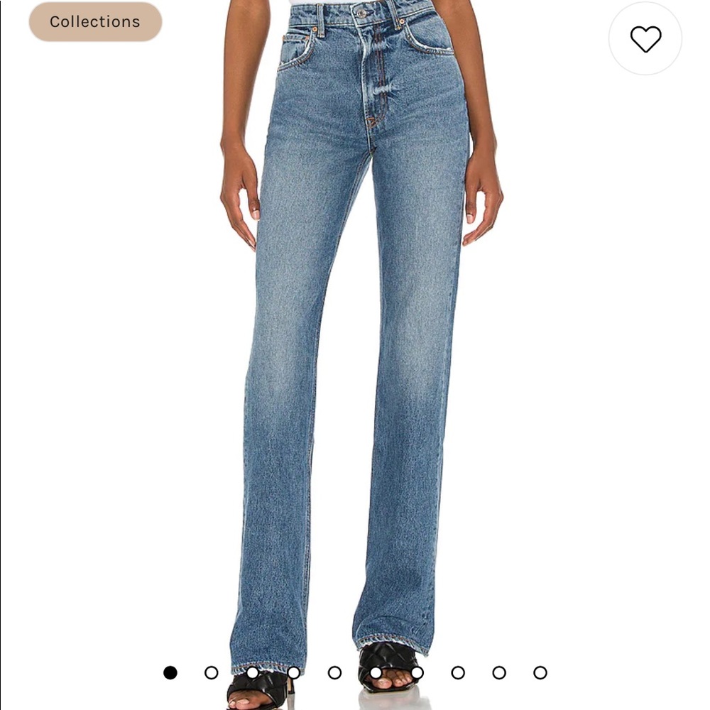 GRLFRND high rise boot cut jeans